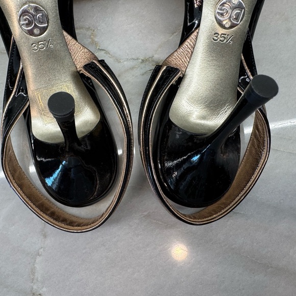 Dolce & Gabbana Heeled Sandals Sandalo Vernice Mordor’s Nero/Cipria Size 35.5 - Picture 9 of 10